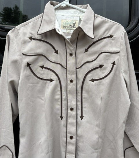 Vintage Women's Roper Tan With Brown Stitched Arrows