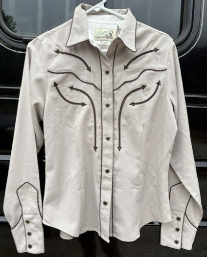 Vintage Women's Roper Tan With Brown Stitched Arrows