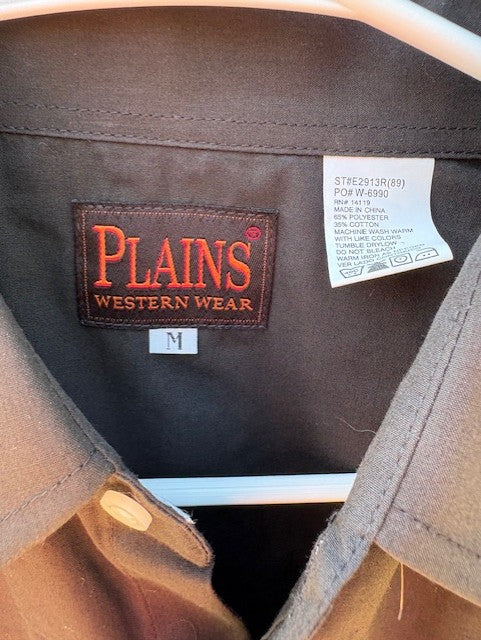 Vintage Black Plains Western Wear Pearl Snap - Short Sleeve