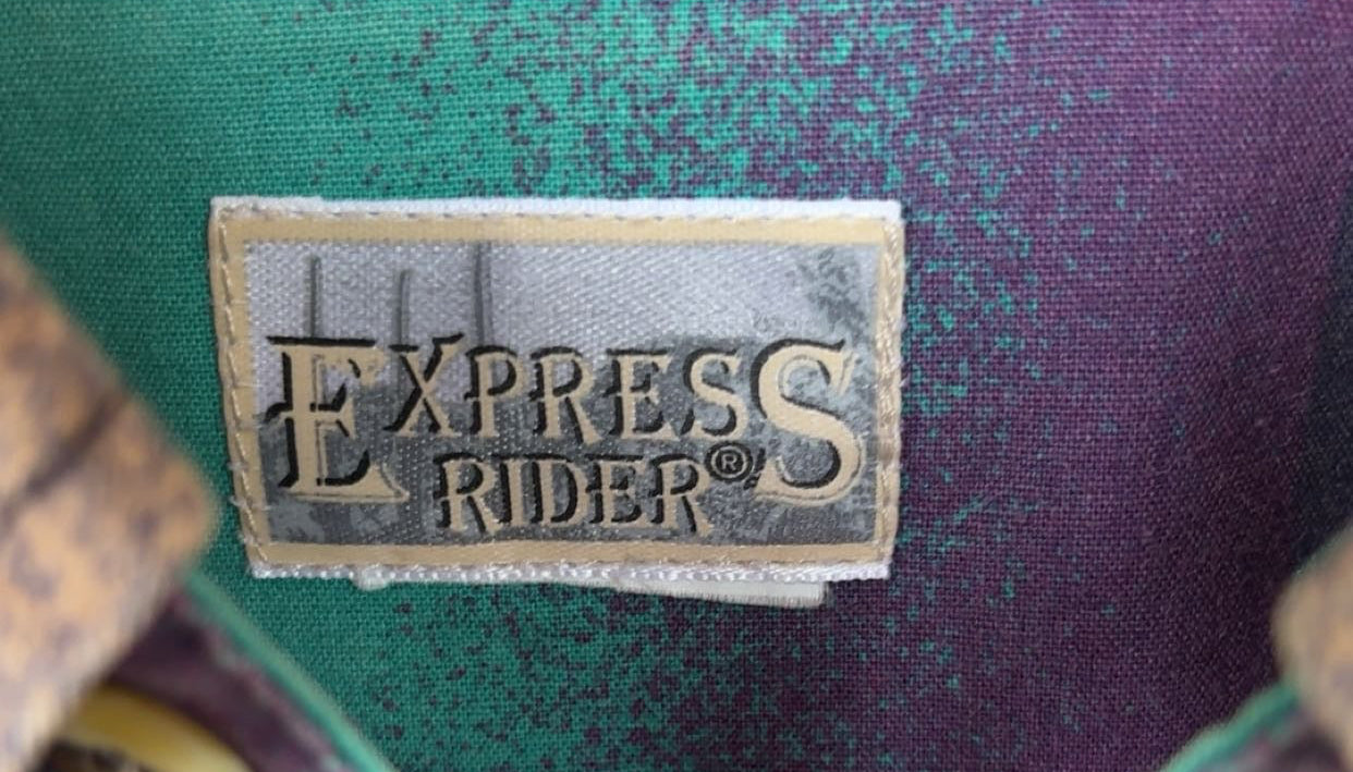 Vintage Express Rider Teal & Purple Button Up