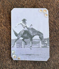 Black & White Vintage Saddle Bronc - Bedazzled Single Hat Card