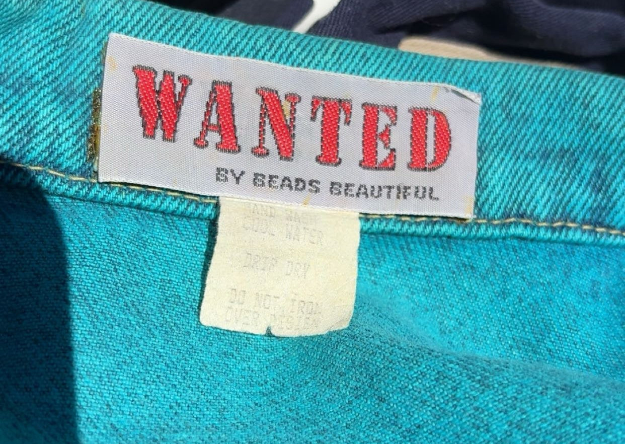 Wanted Denim Bedazzled Feather Jacket