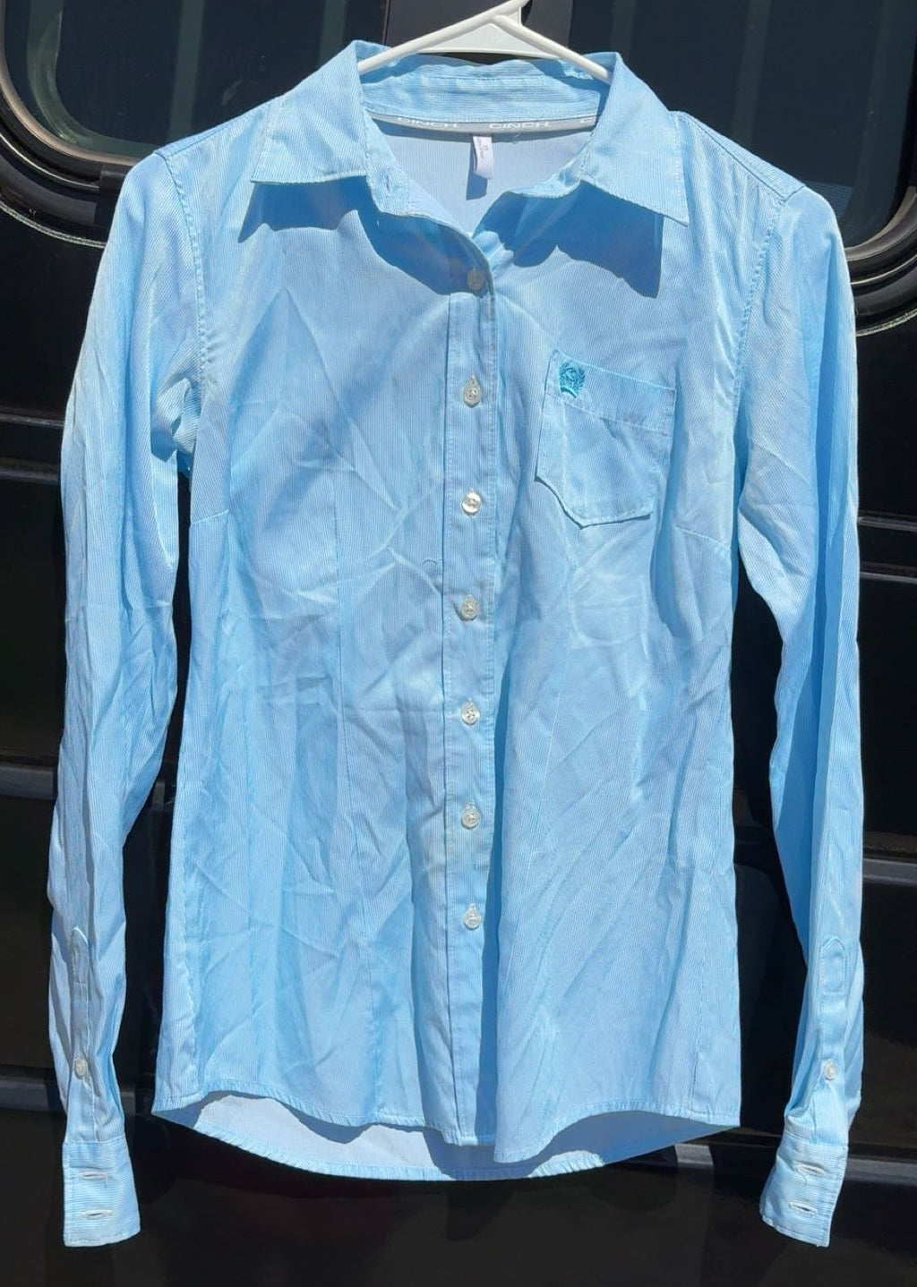Kids Cinch Blue And White Pin Striped XS