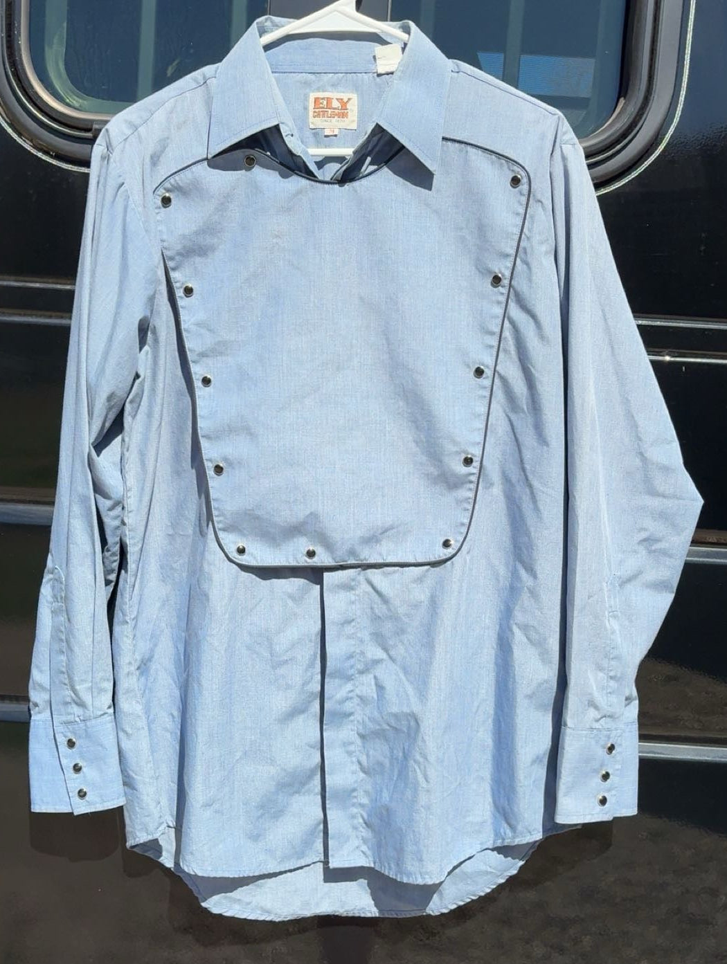 Ely Cattlemen Denim Bib Pearl Snap