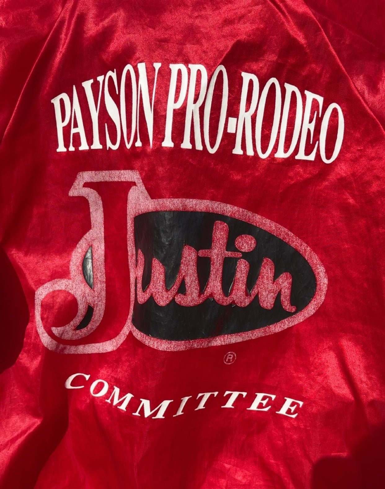 Payson Pro-Rodeo Justin Committee Red Satin Jacket