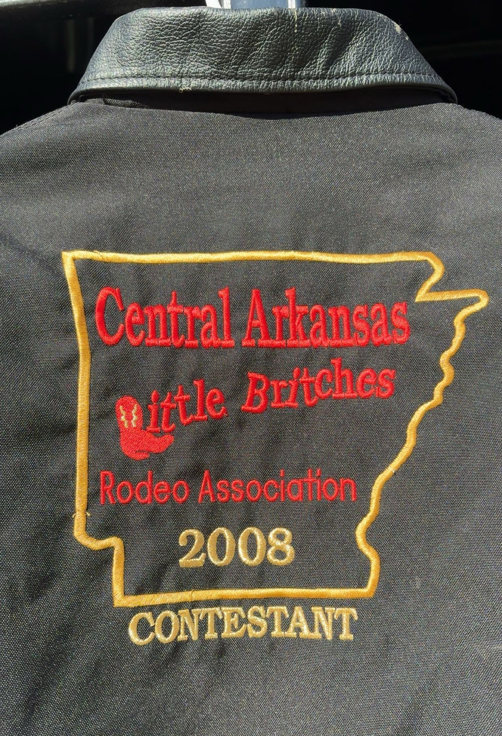 Carroll Original Wear - Central Arkansas Little Britches Rodeo Association 2008 Black Leather Trophy Jacket