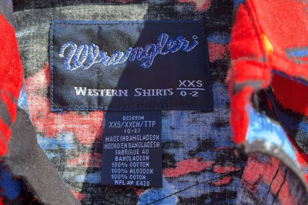 Vintage Wrangler Little Kids XXS-0-2 Tornado And Lightning Pearl Snap