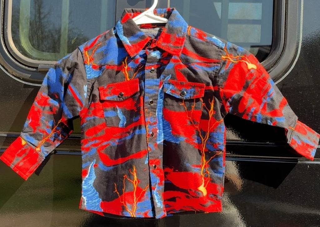 Vintage Wrangler Little Kids XXS-0-2 Tornado And Lightning Pearl Snap