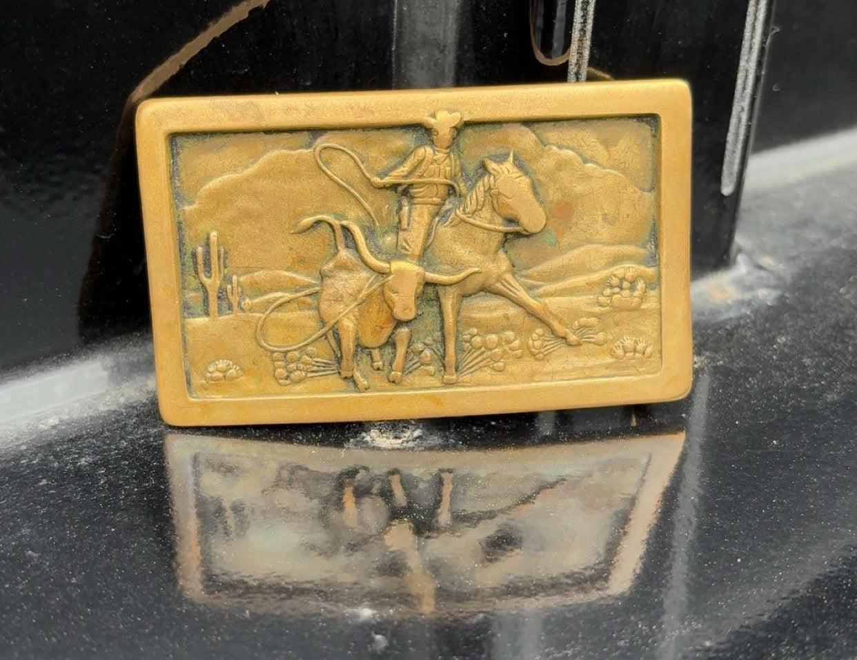 Vintage Leavens Co. Calf Roper Belt Buckle