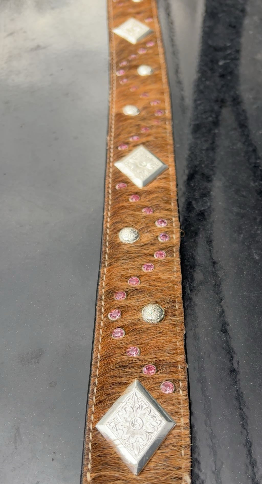 Montana Silversmith Cowhide And Gemstone Belt