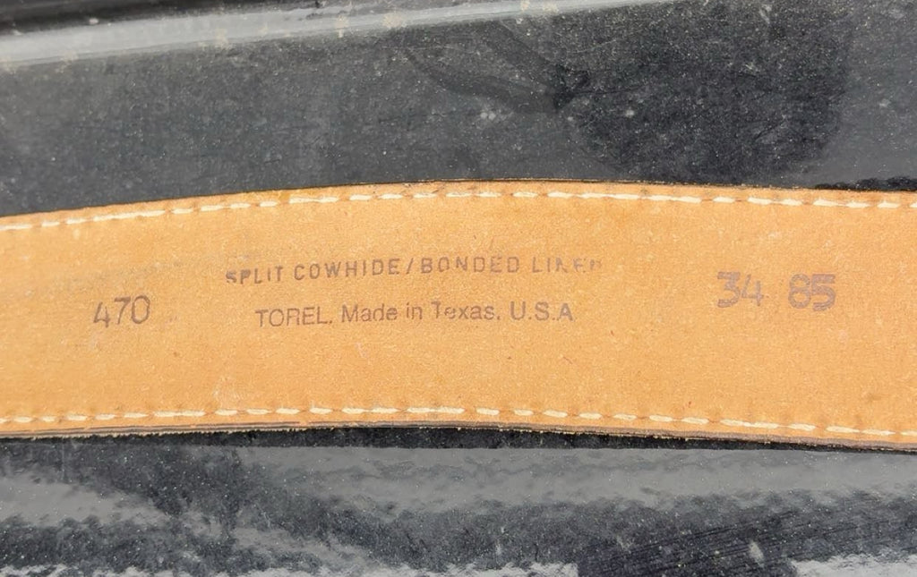 Vintage Brown And Red Suede Leather Belt