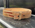 Vintage Brown And Red Suede Leather Belt