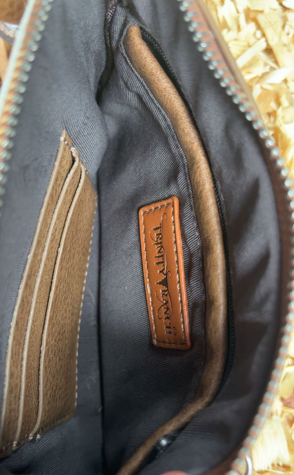 Trinity Ranch Cowhide And Fringe Leather Clutch Purse