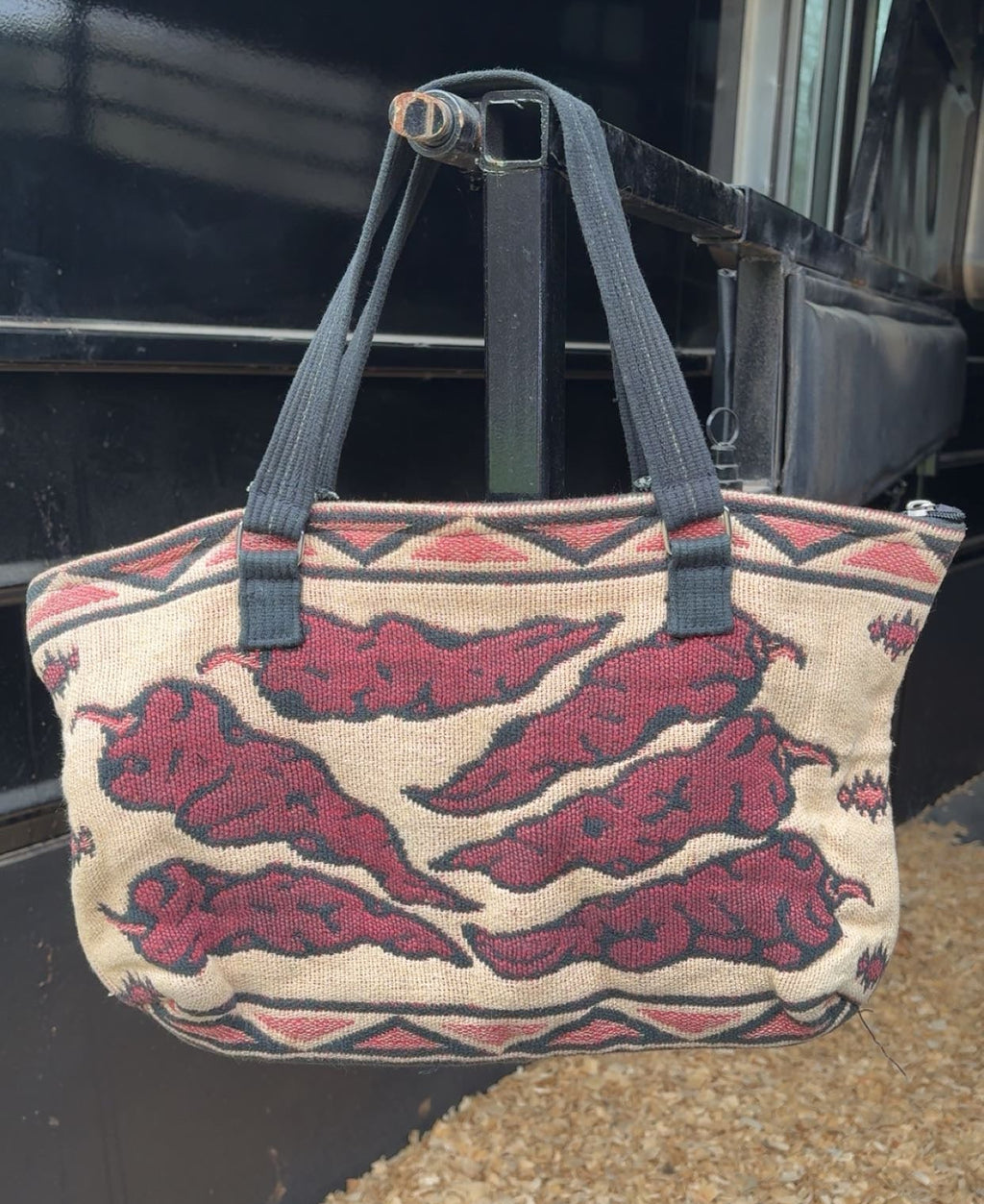 Vintage Western Tapestry Purse With Red Peppers