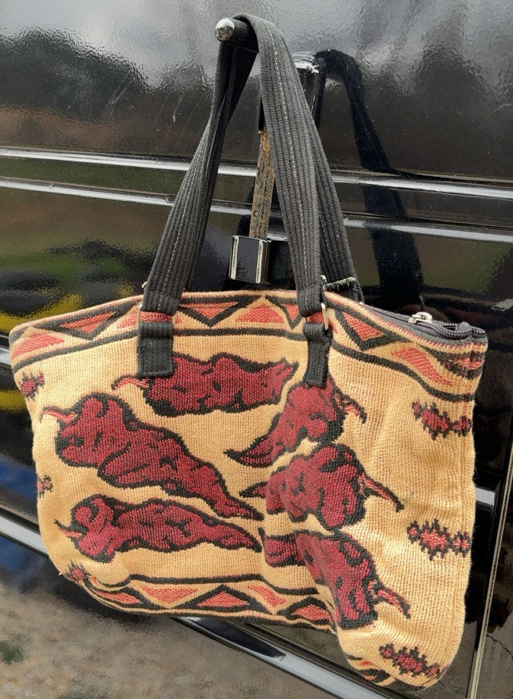 Vintage Western Tapestry Purse With Red Peppers