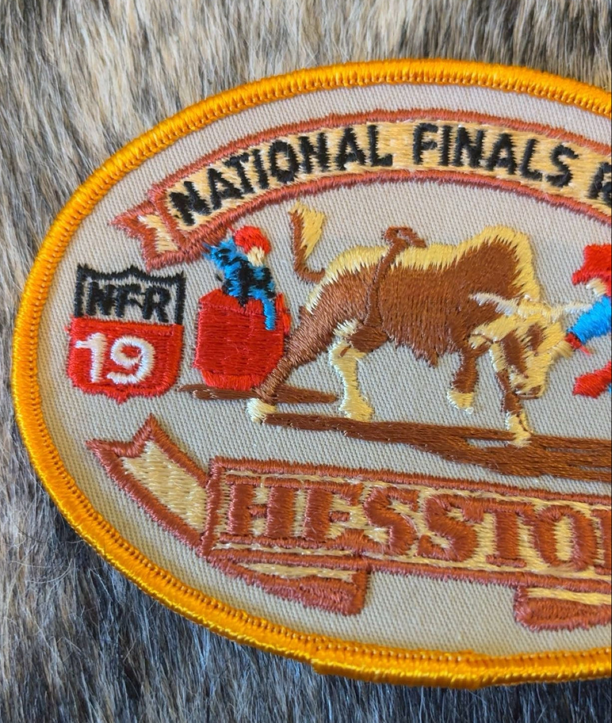 Vintage National Finals Rodeo 1981 Large Bull Fighting Patch