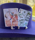 Vintage Bull Riding And Money Pearl Bedazzled Hat Card Set