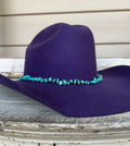 Turquoise Stone & Metal Bead Hat Band