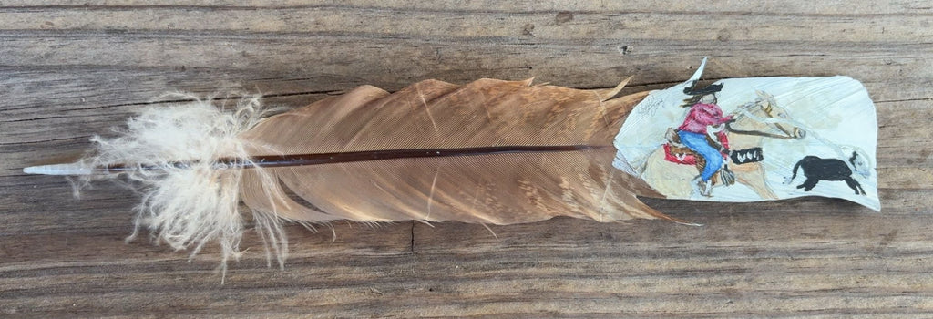 Break-away Roping Painted Turkey Feather