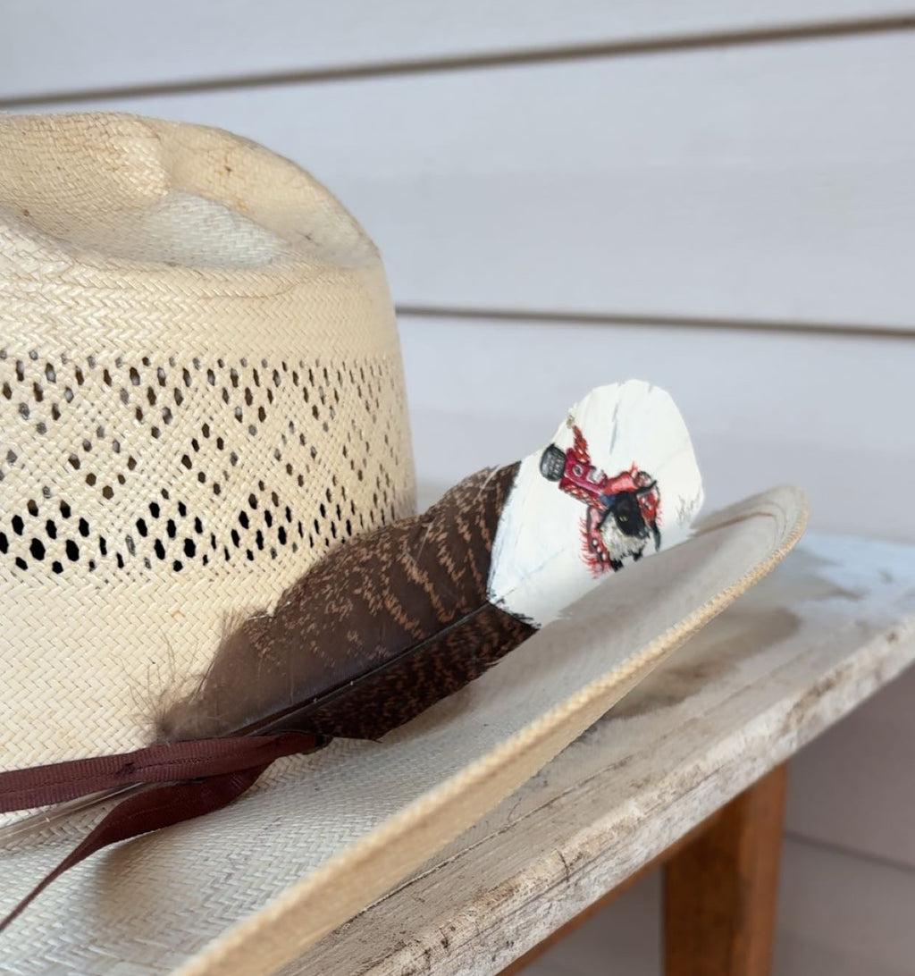 Kid's - Mutton Bustin' - Painted Turkey Feather
