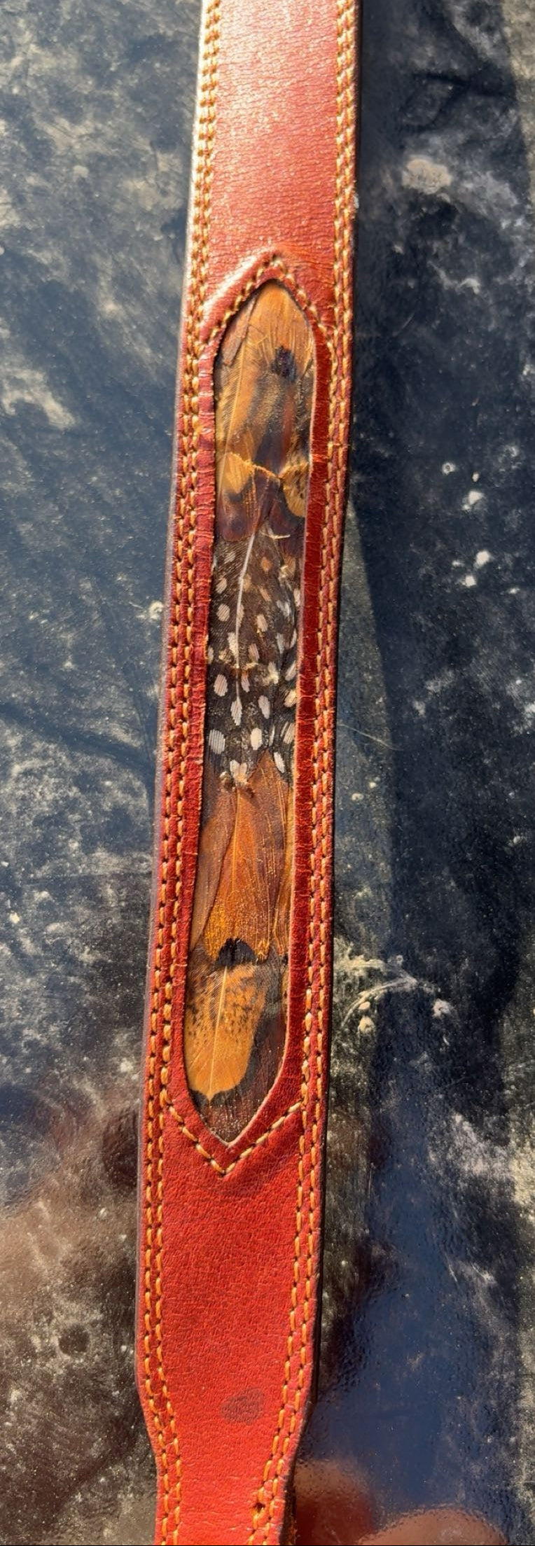 Vintage Kids Leather Feather Belt