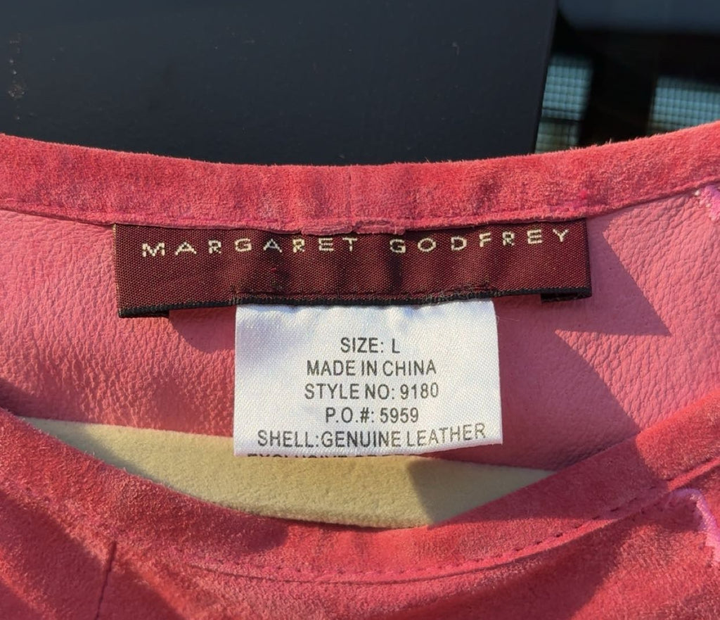 Vintage Margret Godfrey Pink Sparkle Leather Women's Poncho