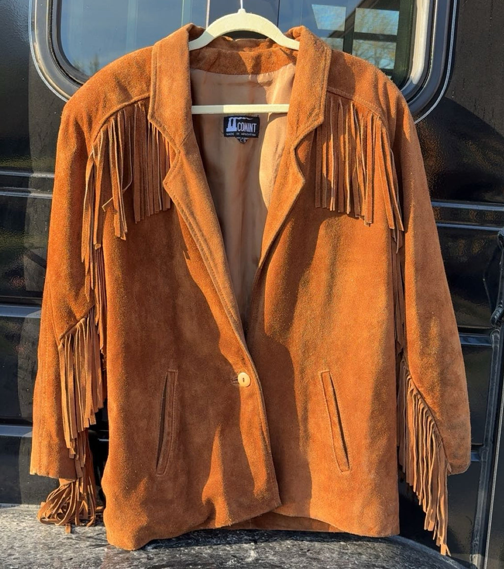 Vintage Women's Comint 100% Leather Fringe Jacket