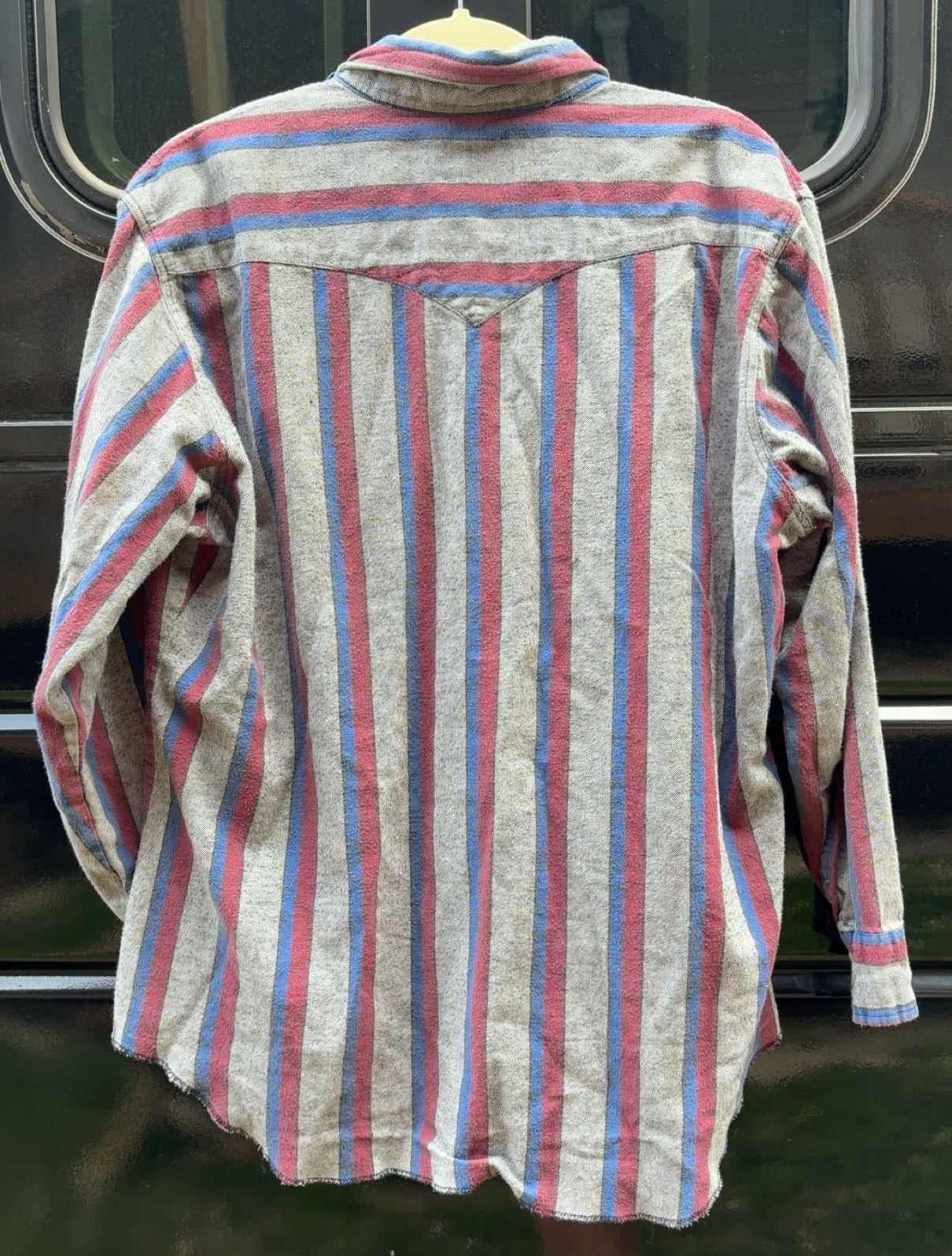 Vintage Thick Material Wrangler Striped Pearl Snap