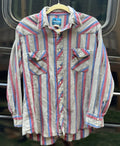 Vintage Thick Material Wrangler Striped Pearl Snap