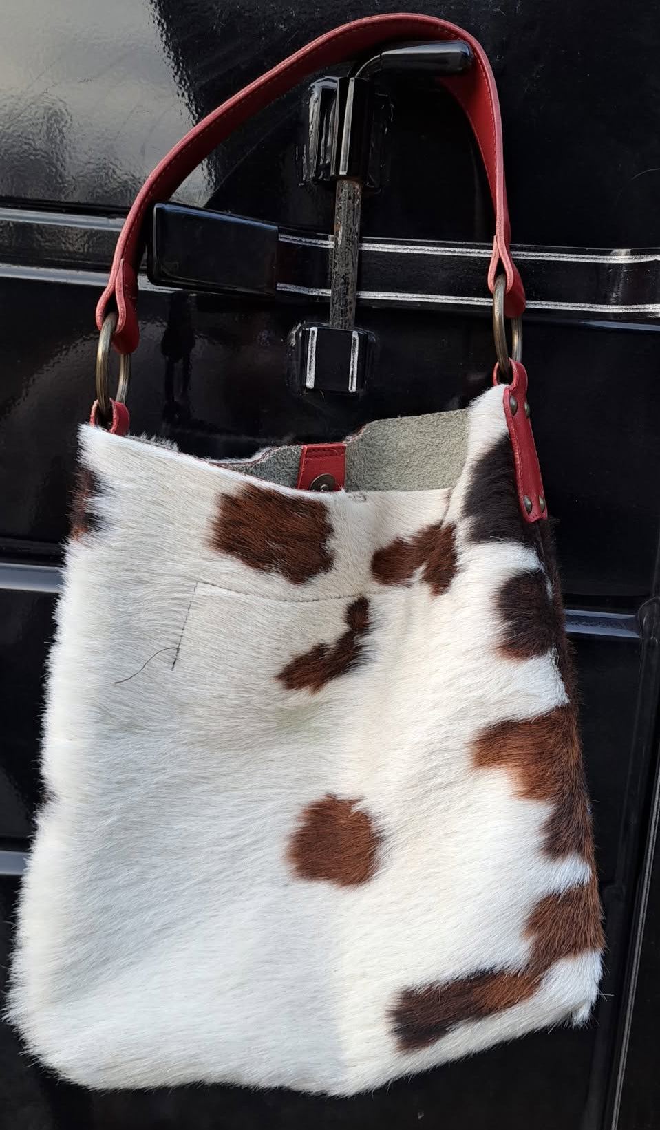 Vintage Maurizio Taiuti Cowhide Leather and Red Purse