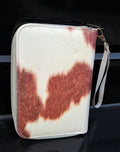 Faux Plastic Cowhide Hand Clutch