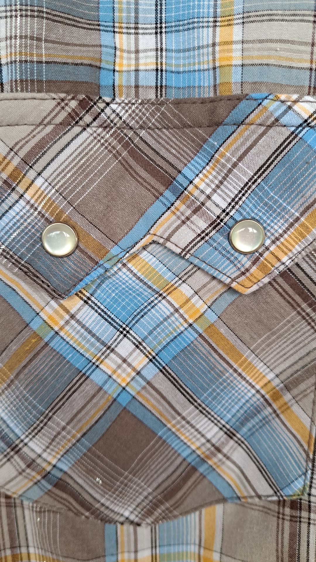 Wrangler Vintage Men's Sparkle Blue and White flannel