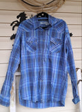 Wrangler 20X Vintage Men's Blue And Black Flannel