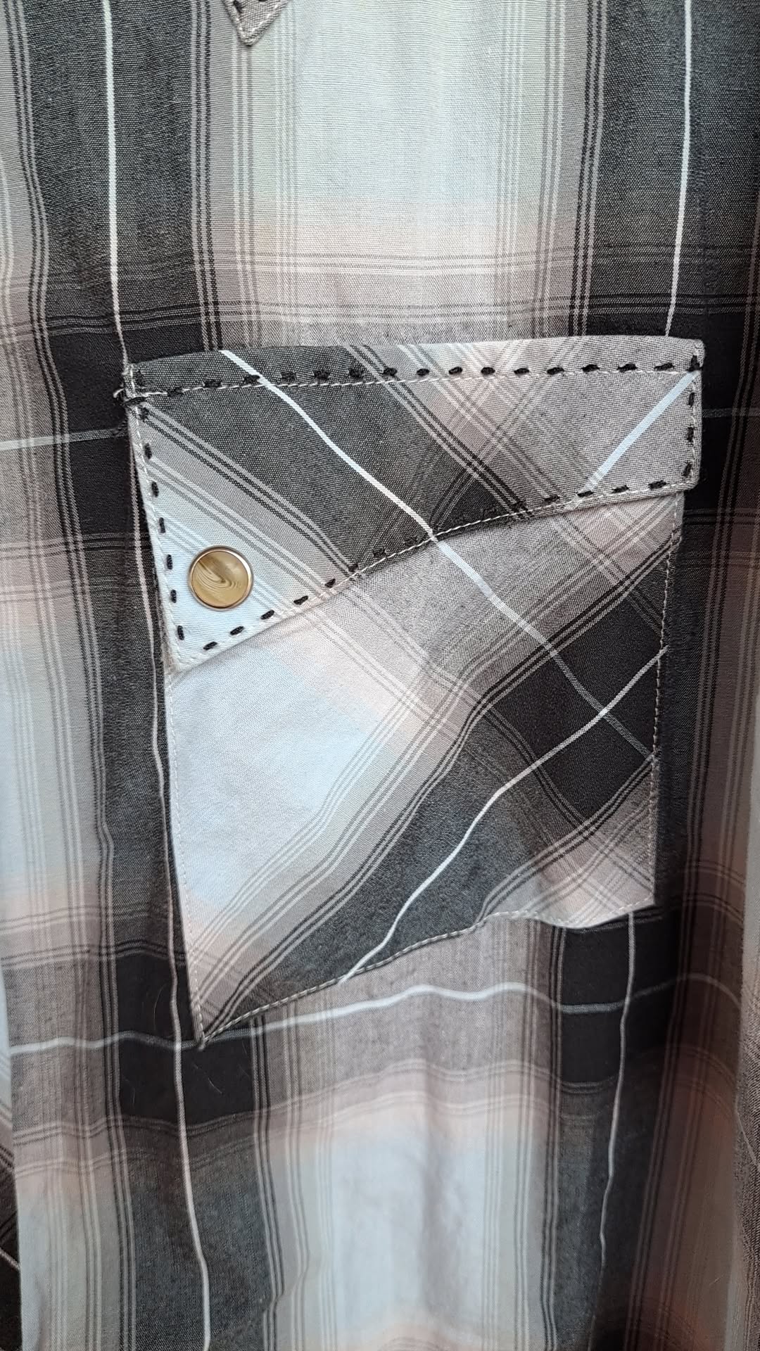 Wrangler Vintage Men's Black And White Flannel