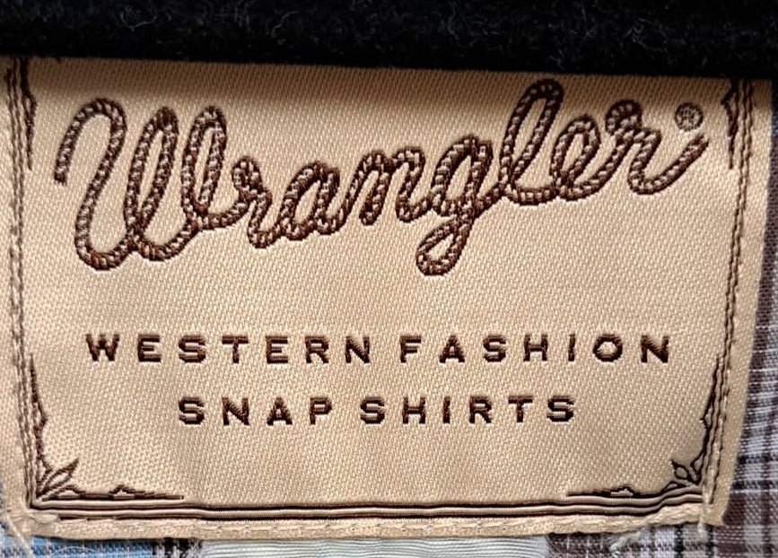 Wrangler Vintage Men's Sparkle Blue and White flannel