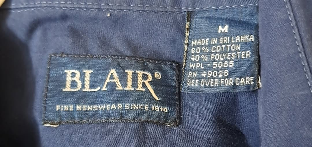 Vintage Men's Blair Blue And Eagle Print Pearl Snap