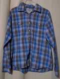 Wrangler Wrancher Vintage Women's Brown And Blue Plaid Gold Sparkle