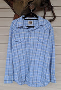 Ely Cattleman Vintage Men's Beige And Blue Flannel