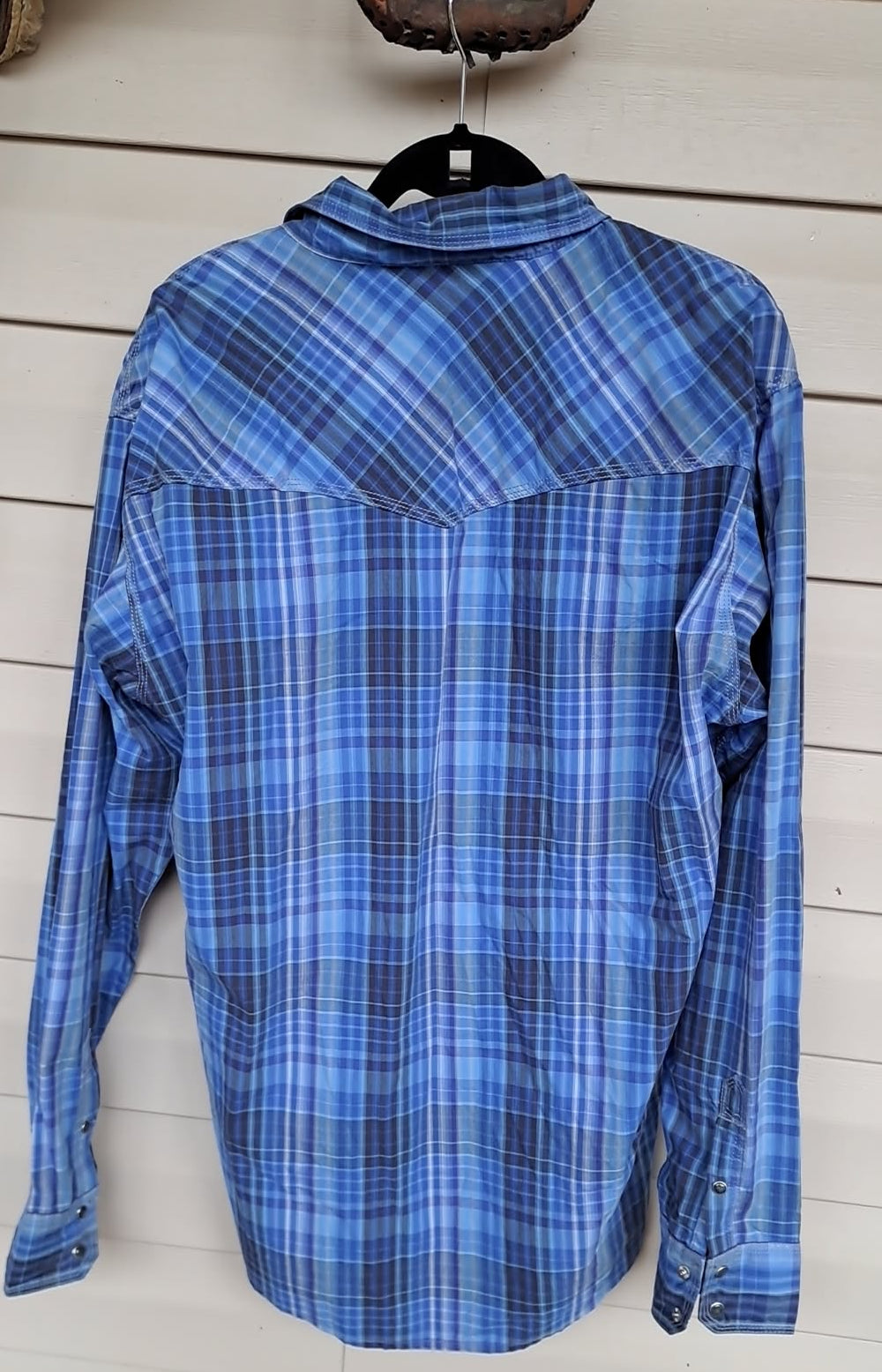 Wrangler 20X Vintage Men's Blue And Black Flannel