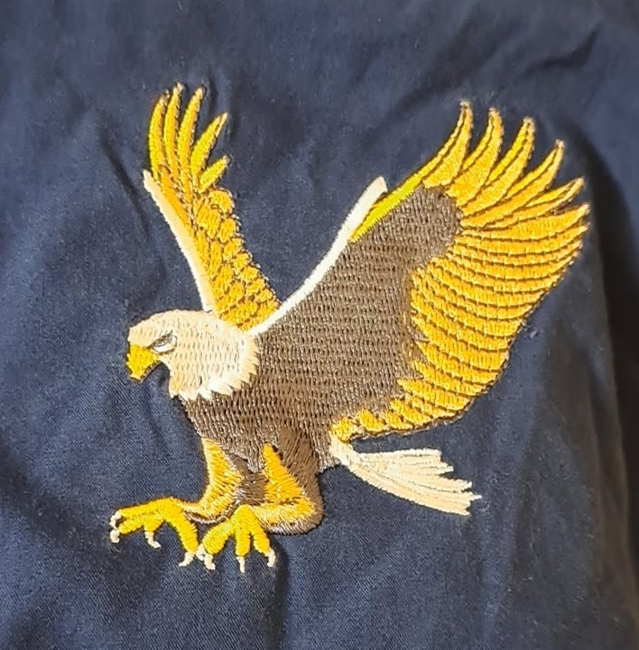 Vintage Men's Blair Blue And Eagle Print Pearl Snap