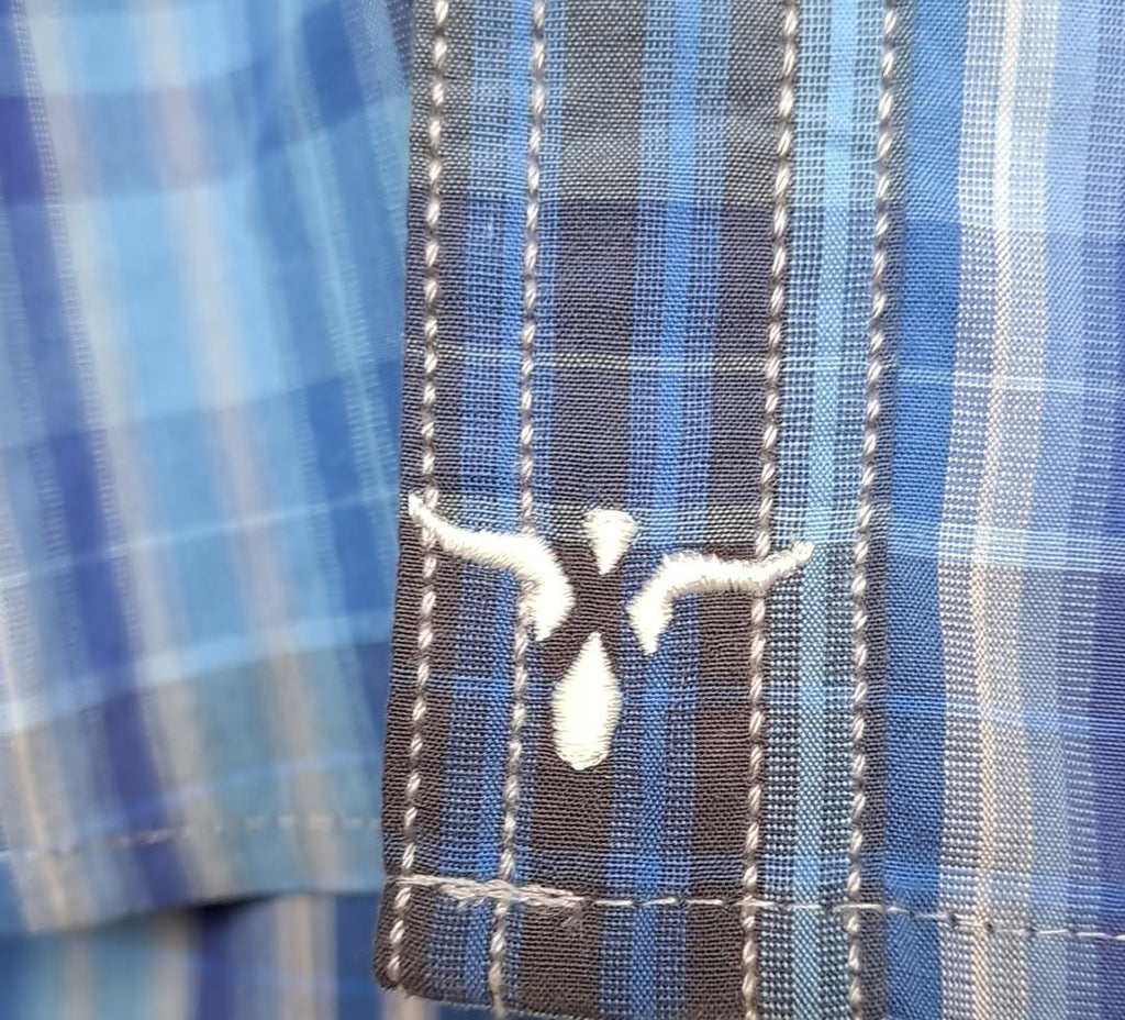 Wrangler 20X Vintage Men's Blue And Black Flannel