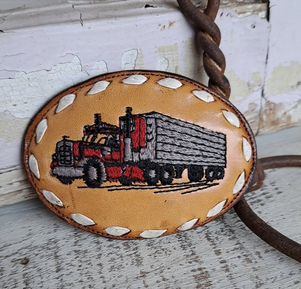 Vintage Nocona Semi Truck Leather Buckle
