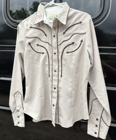 Vintage Women's Roper Tan With Brown Stitched Arrows