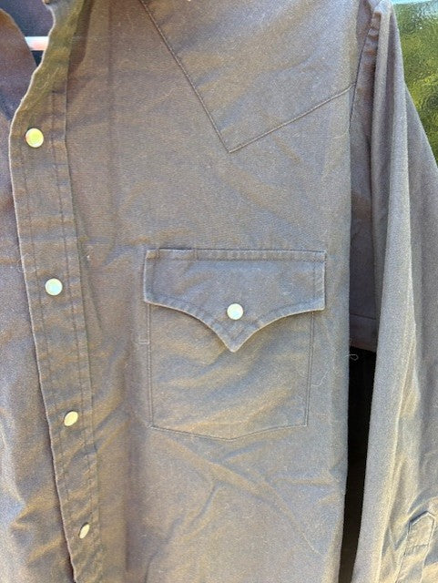 Vintage Plains Western Wear Black Pearl Snap